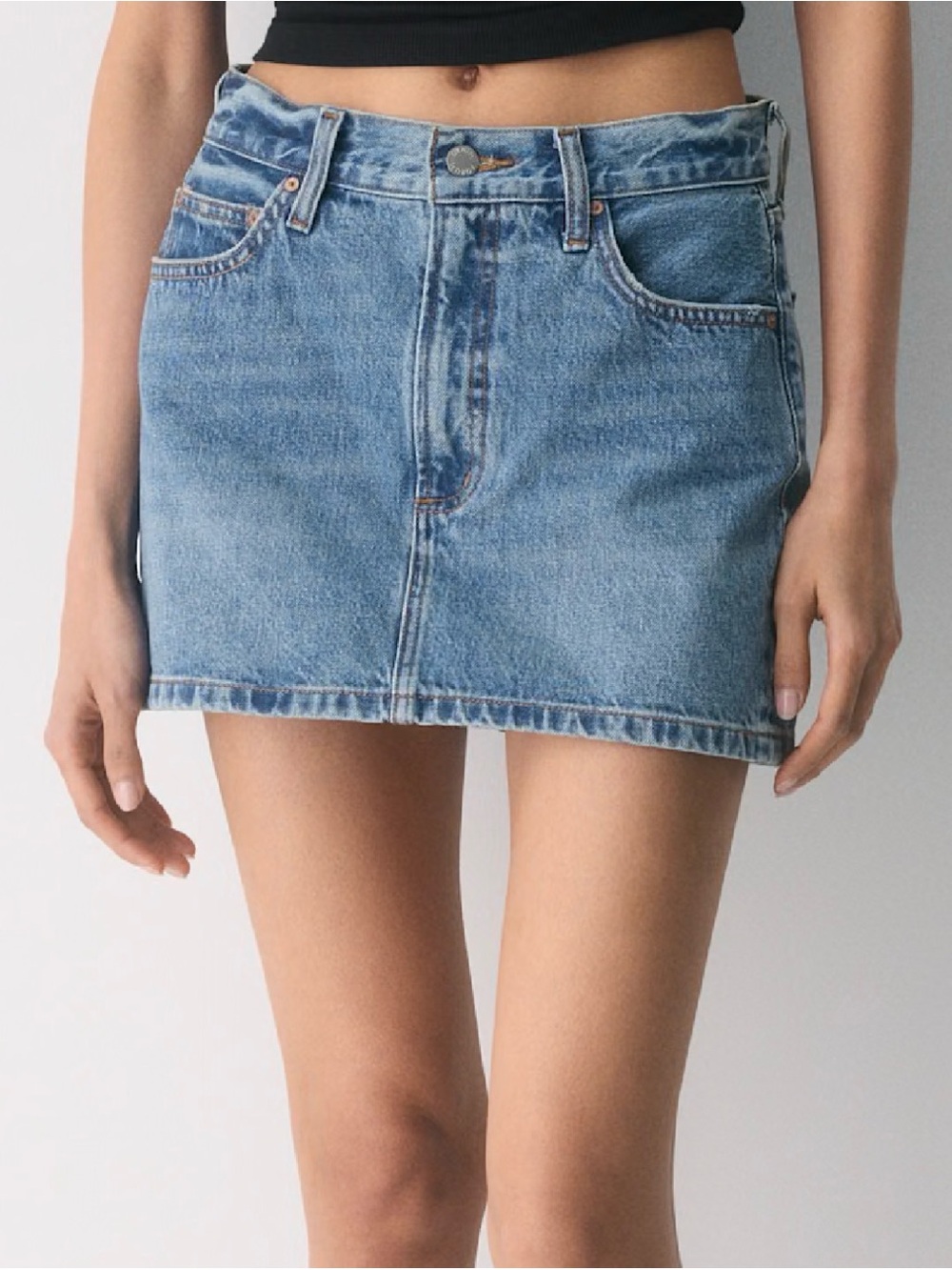 Classic Light Blue Denim Mini Skirt - Women's